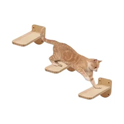 Juego de estantes montados en la pared Plataforma de observación de esquina con plataforma de salto pequeña para escalar y dormir de gatitos
