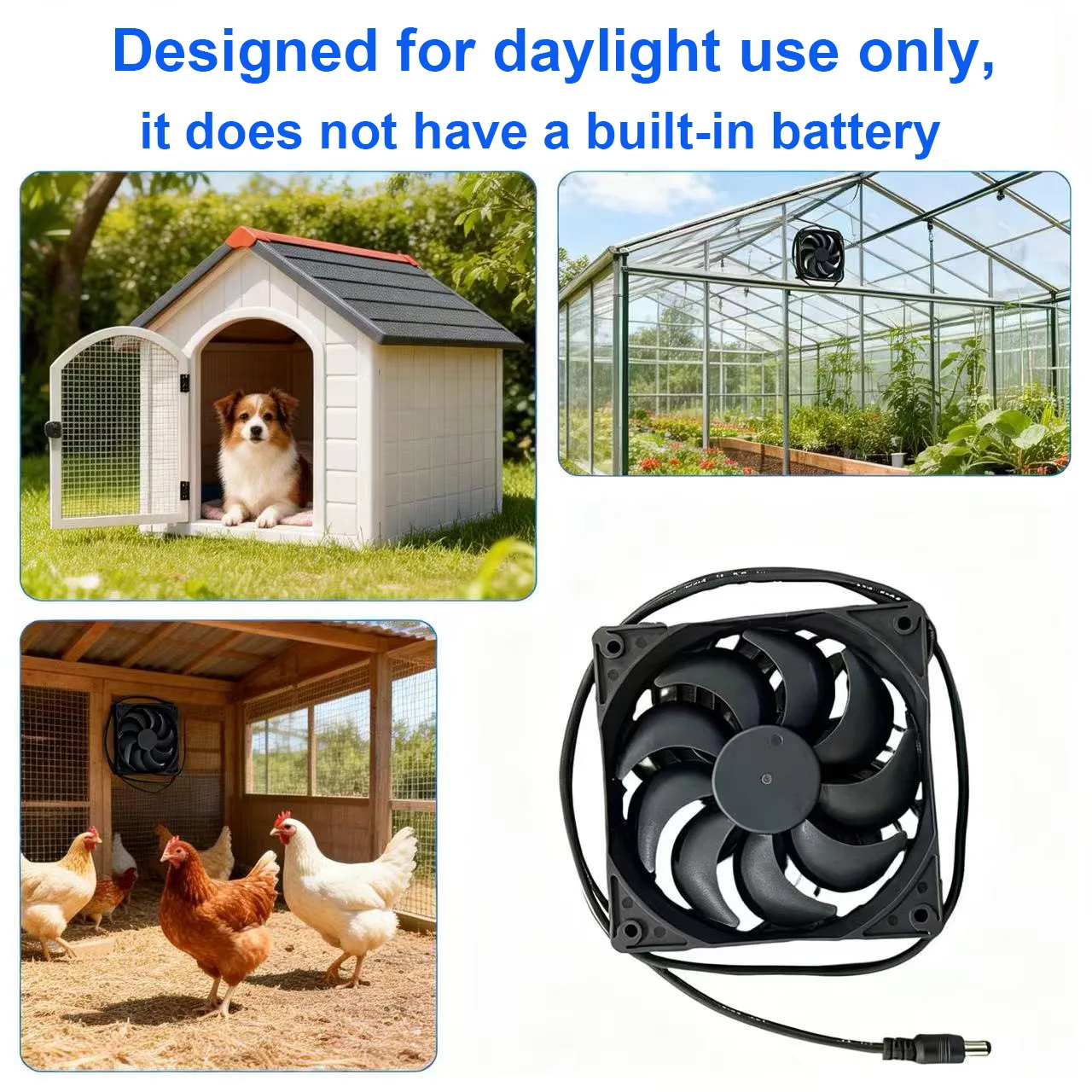 Ventilador solar portátil para gatos y perros – Uso exterior - imagen 3