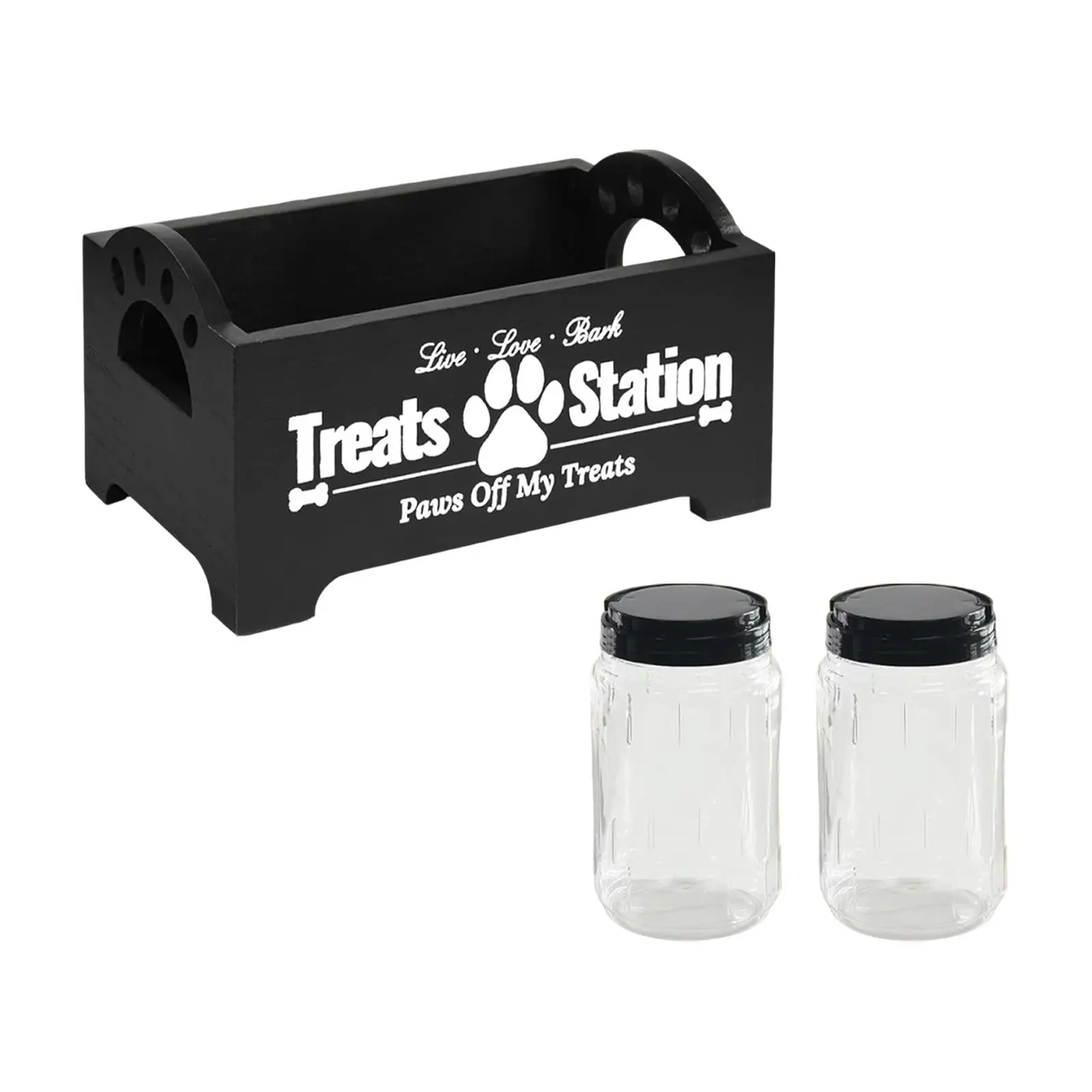 Pet Treat Holder with Jars for Kitchen Counter Modern Dog Food Treat Jar Set