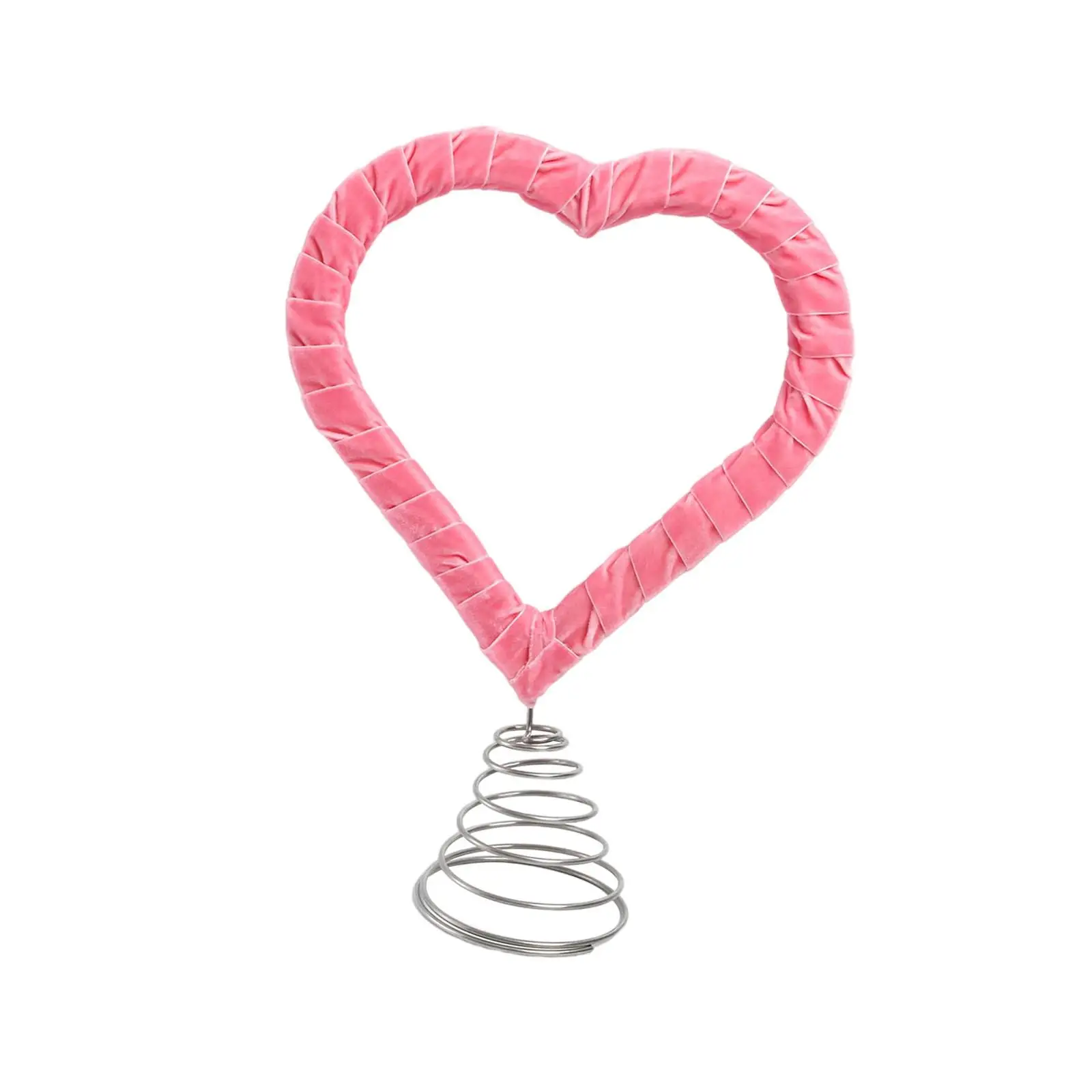 Woven Velvet Pink Heart Valentines Tree Topper Wooden Iron Ornaments Decorative Festival Accent for Wedding Engagement New Year