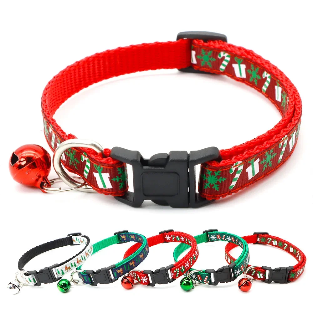 Collar con campana para mascotas con hebilla ajustable, Collar personalizado de Navidad para gatos y perros, accesorios para animales pequeños - imagen 3