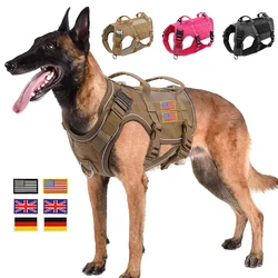 Arnés táctico militar para perros, chaleco reflectante para mascotas, regalo con bandera gratis, duradero para perros medianos y grandes, entrenamiento, senderismo, Pitbull