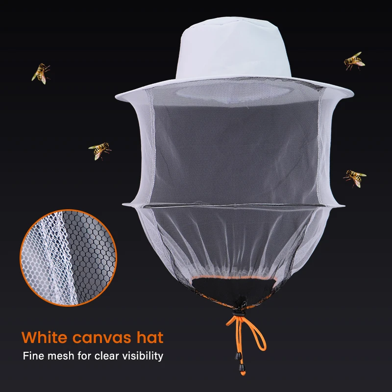 BeeKeeping-Sombrero de apicultor profesional con ala, protector solar grueso para la cara, protección especial de media longitud para apicultor - imagen 2