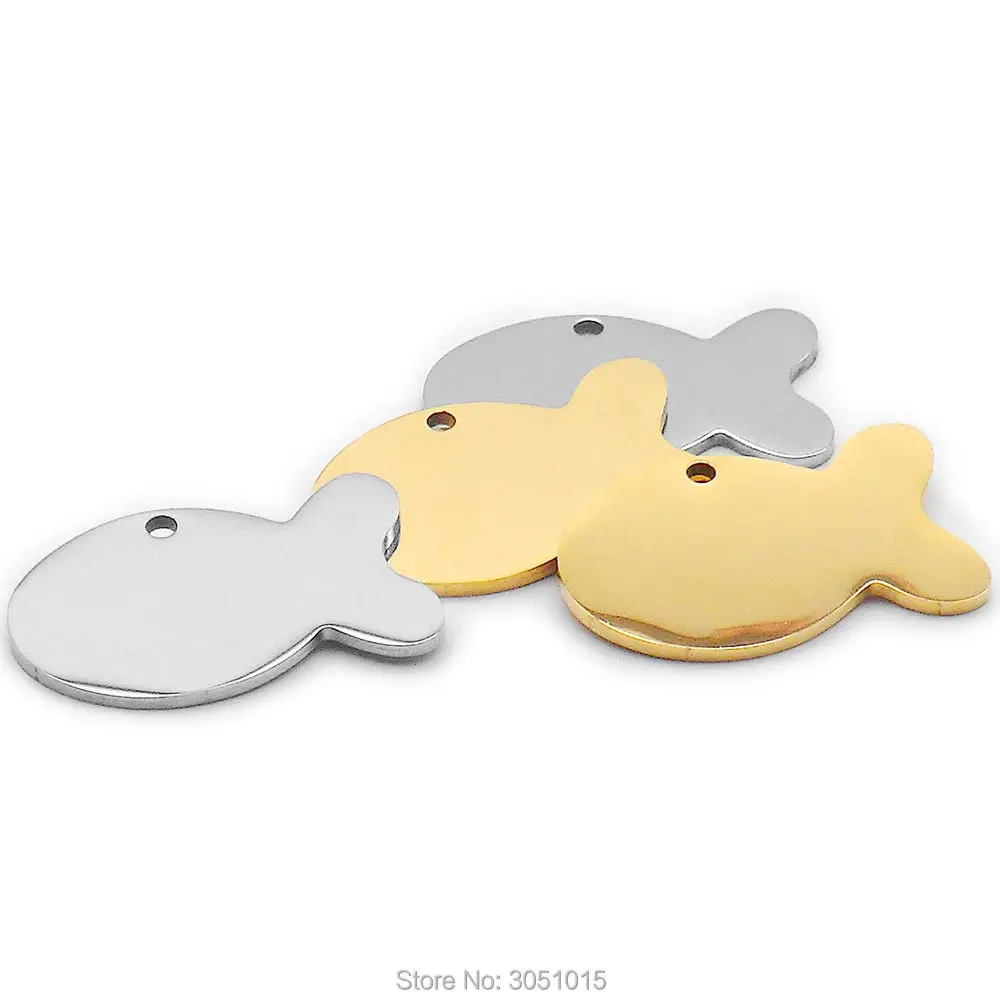 Placa identificativa forma pez para gato y perro de acero inoxidable - imagen 5
