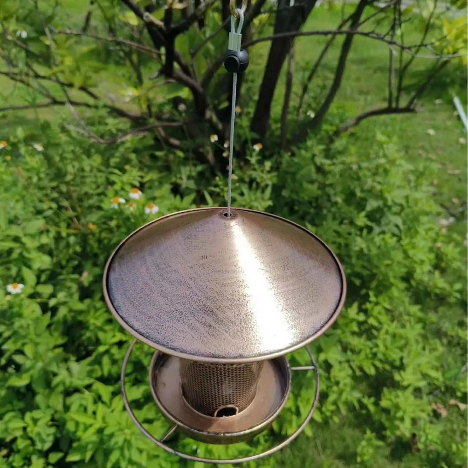 Bird Feeder for Outside Garden Decoration Weatherproof Easy Clean Hollow Design Bird Food Bowl Feeding Station for Backyard