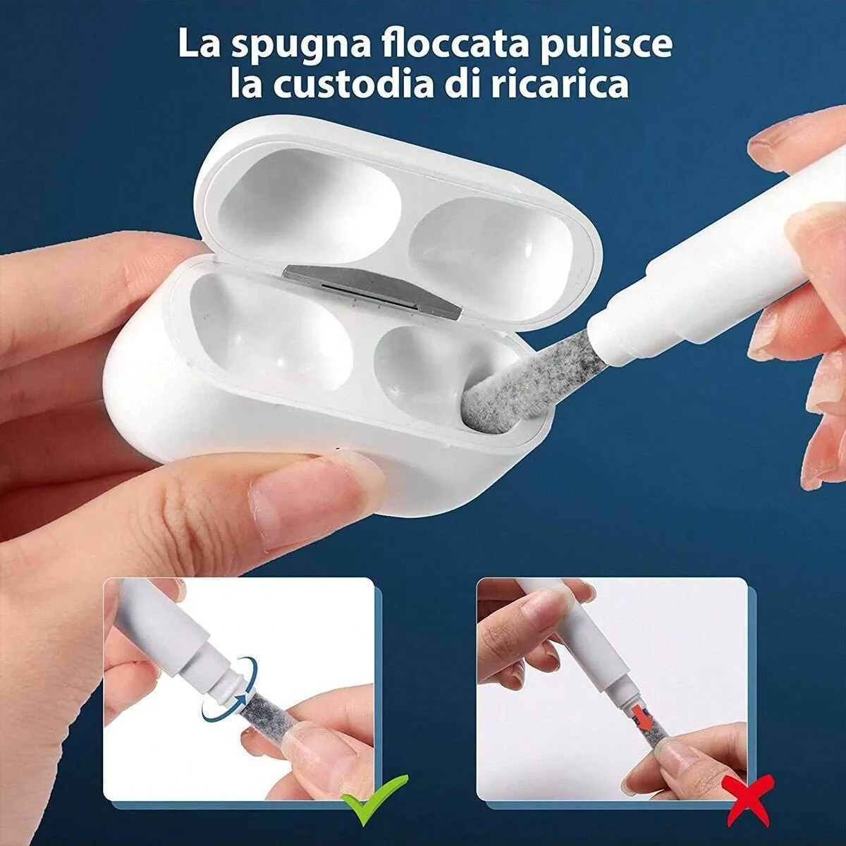 Juego de bolígrafos de limpieza 3 en 1 para auriculares y puertos - imagen 2