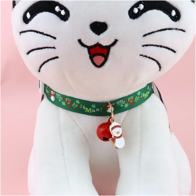 Collares navideños para gatos y perros pequeños, suministros para mascotas con colgante de muñeco de nieve de Papá Noel, Bomei - imagen 5