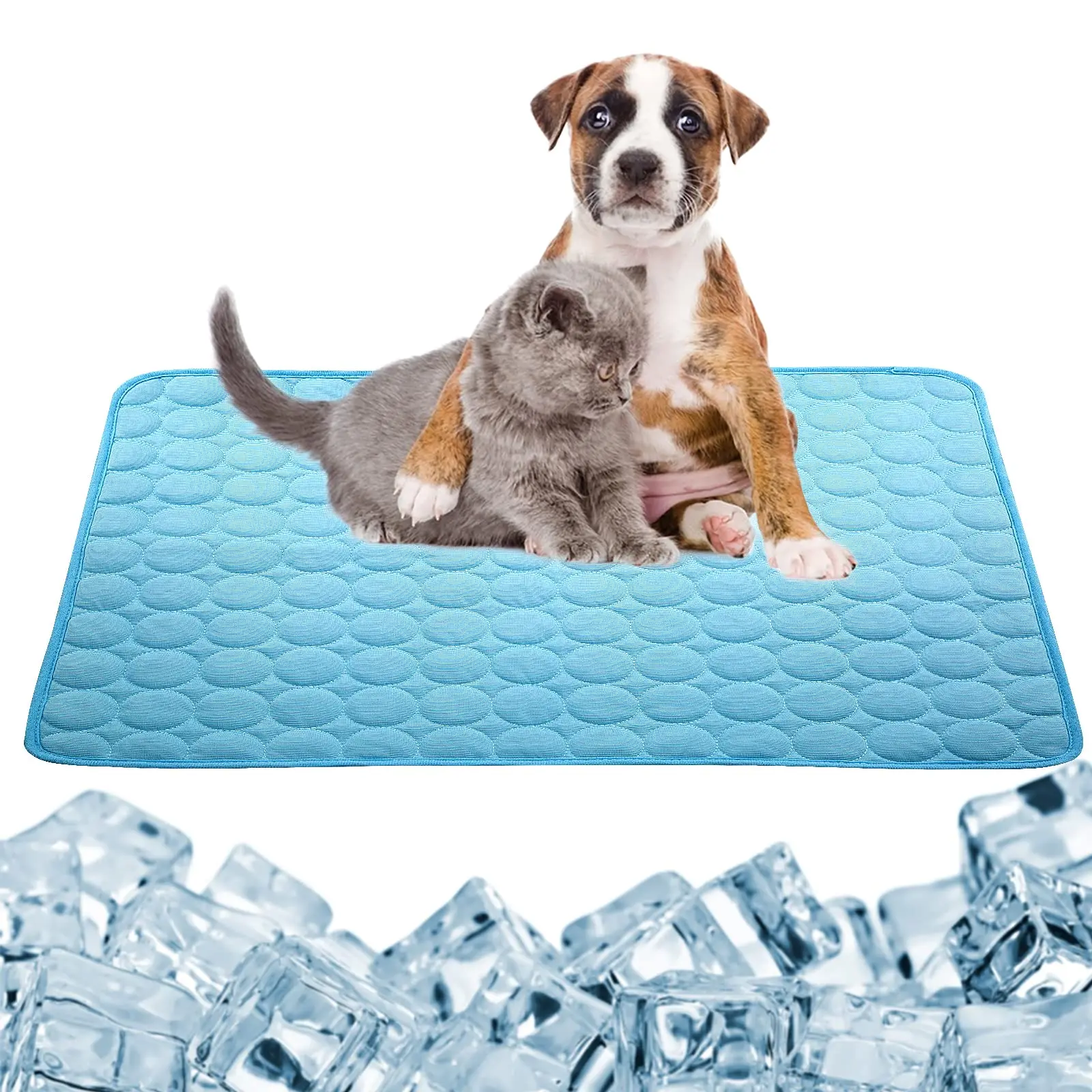 Estera refrescante para perros, almohadilla refrescante grande, cama de verano para mascotas, almohadilla para perrera para perros y gatos, manta autoadhesiva transpirable para mascotas, caja para dormir
