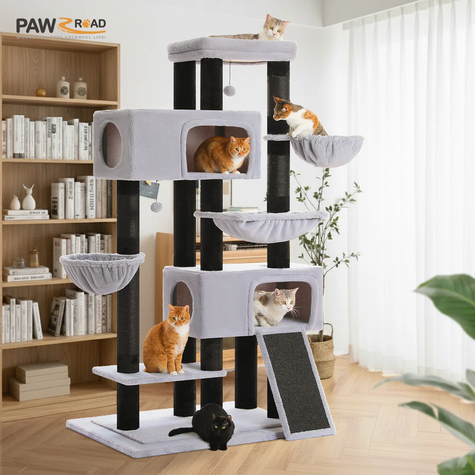 Torre de gatos estable y robusta