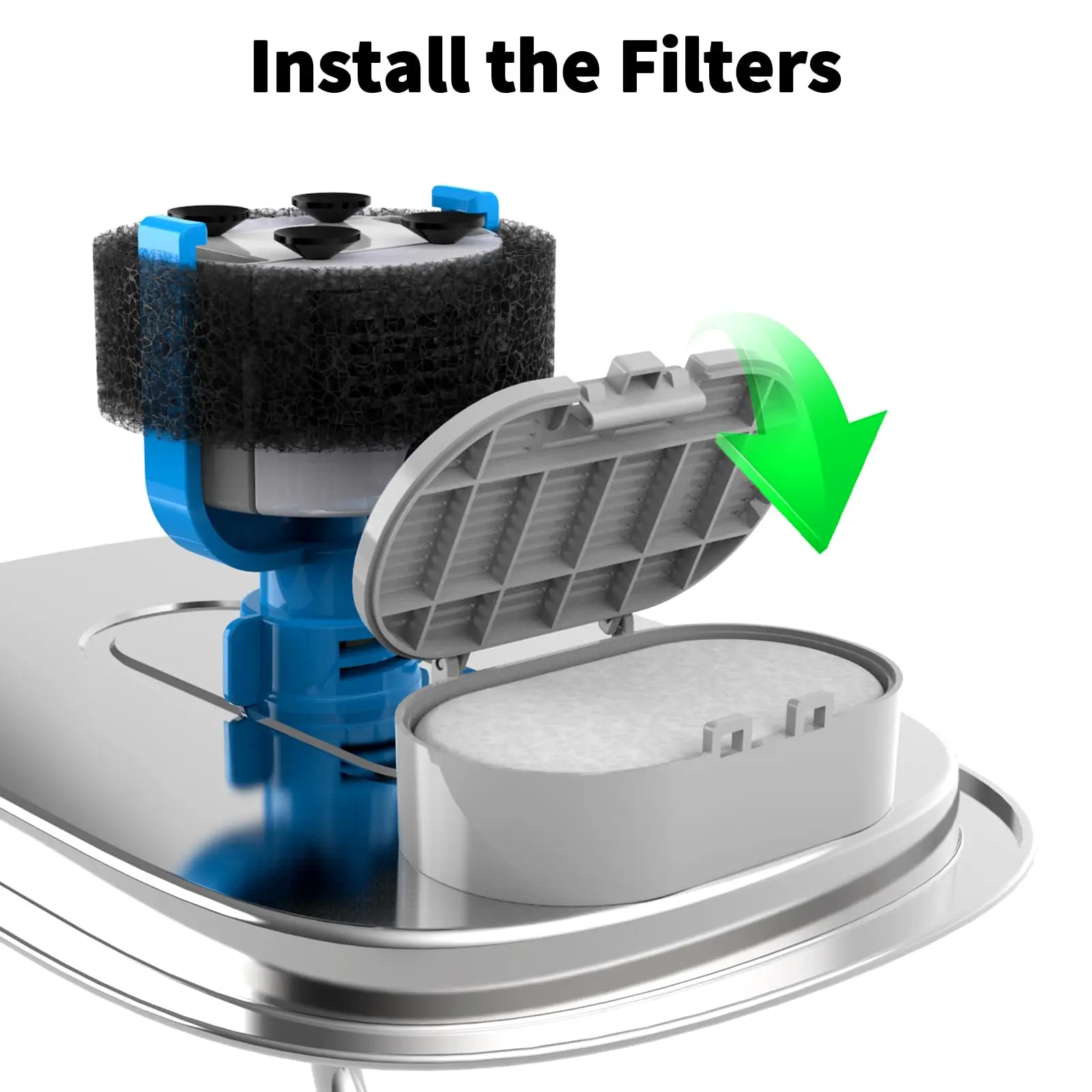 Filtro de fuente de agua para perro y gato, filtración eficiente con cáscara de coco, carbón activado para dispensador de mascotas, alimentadores reemplazados - imagen 2