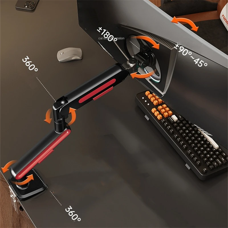 Soporte de Monitor único de hasta 32 pulgadas y 19,8 libras, soporte de montaje de escritorio para pantalla de ordenador, soporte de mesa de juegos Rgb ajustable para PC/TV - imagen 3