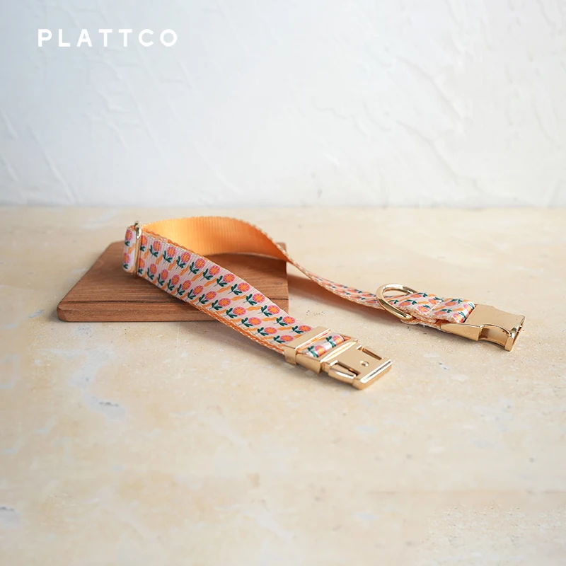 PLATTCO conjunto de perro de diseño único estampado pequeño patrón de girasol con hebilla de aleación de zinc de color claro de alta calidad 5 tamaños PDL302G - imagen 3