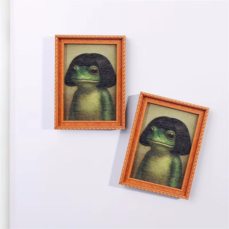 Mini marco de fotos de madera con forma de rana - iman para nevera - imagen 5