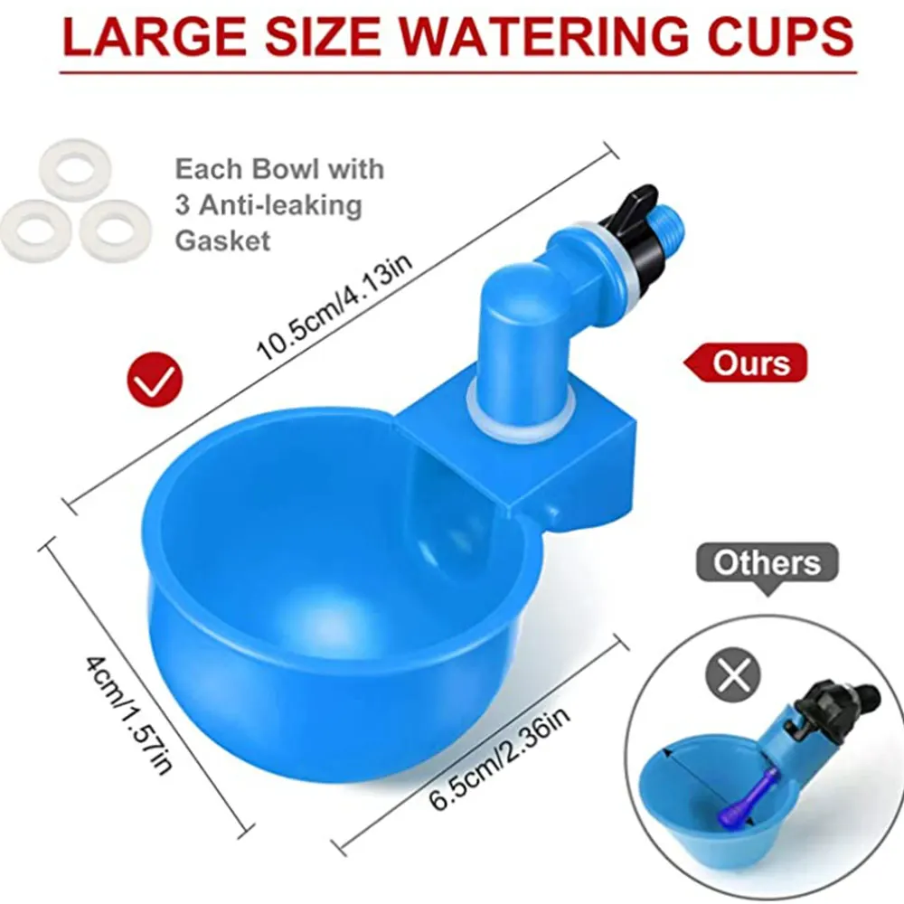 Juego de bebedero automático para pollos, taza de agua para pollos, patos, ganso, pavo y codorniz - imagen 2
