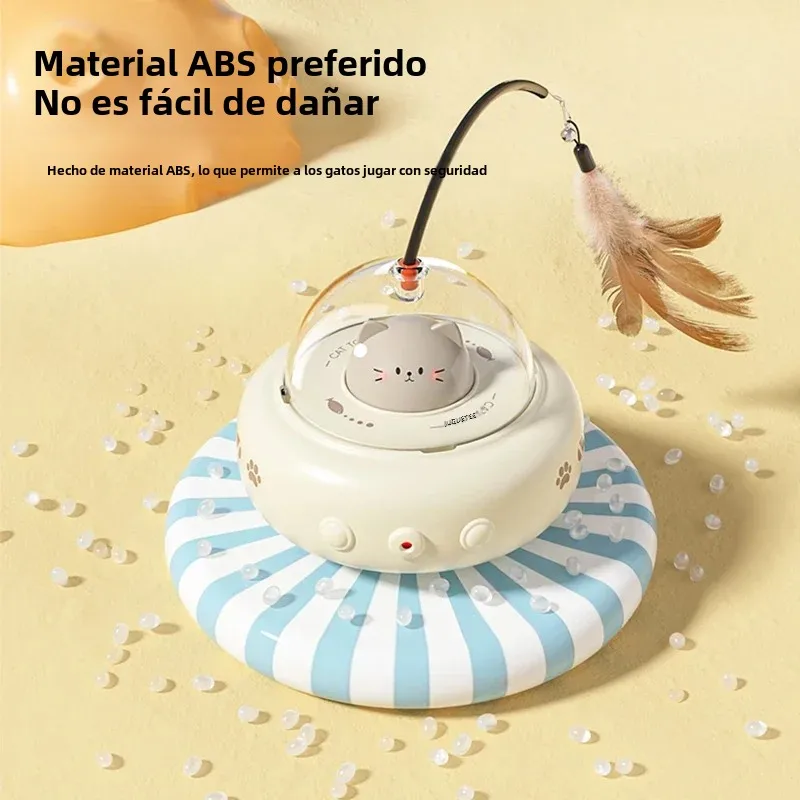 Juguete interactivo de plumas de gato inteligente, palo de Teaser eléctrico para gatos con campana, juguetes de entrenamiento para mascotas, suministros reemplazables para gatos - imagen 4