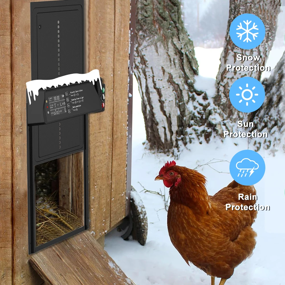 Puerta automatica solar para gallinero con 4 modos y sensor de luz - imagen 3