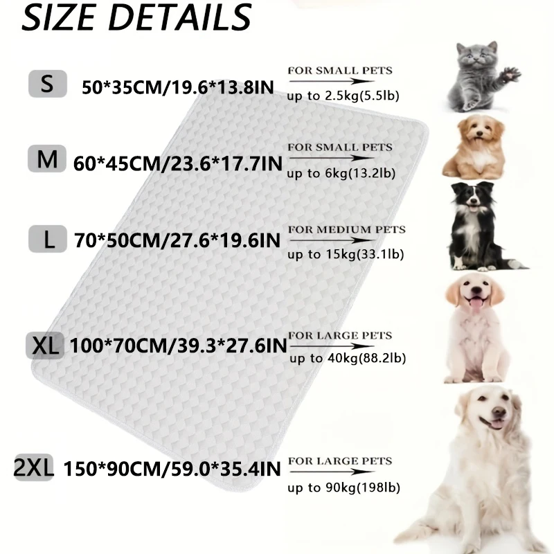 Estera de seda de hielo impermeable refrescante para mascotas de verano, almohadilla para dormir y descansar para mascotas, estera portátil ligera para mascotas - imagen 3