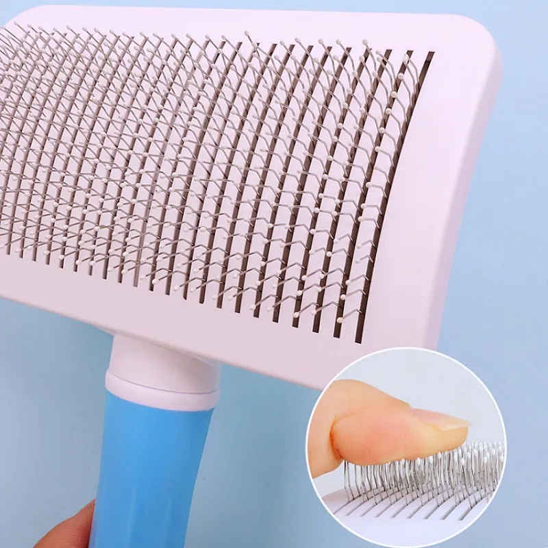 Cepillo de masaje para perros, peine para perros, removedor de pelo para mascotas con un botón, cepillo autolimpiante para gatos, peine grande para cepillos de aseo para perros, productos para mascotas - imagen 4