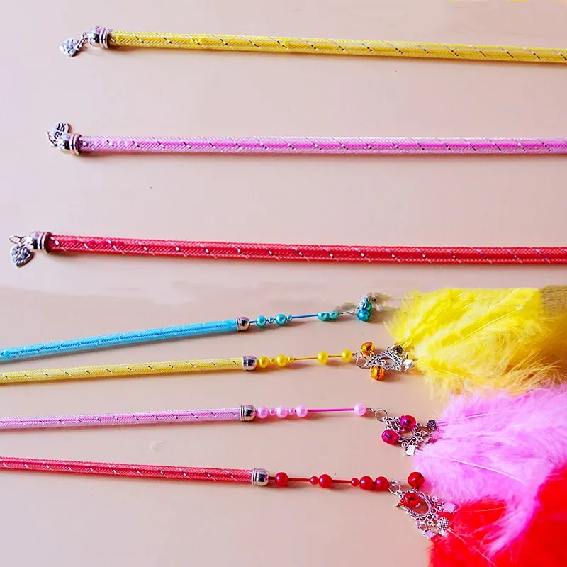 Juguete para gatos con plumas, palo de rompecabezas para gatos, juguetes para gatos con plumas coloridas, palo con mango retráctil interactivo, juguete para gatos con campana, productos para mascotas - imagen 4
