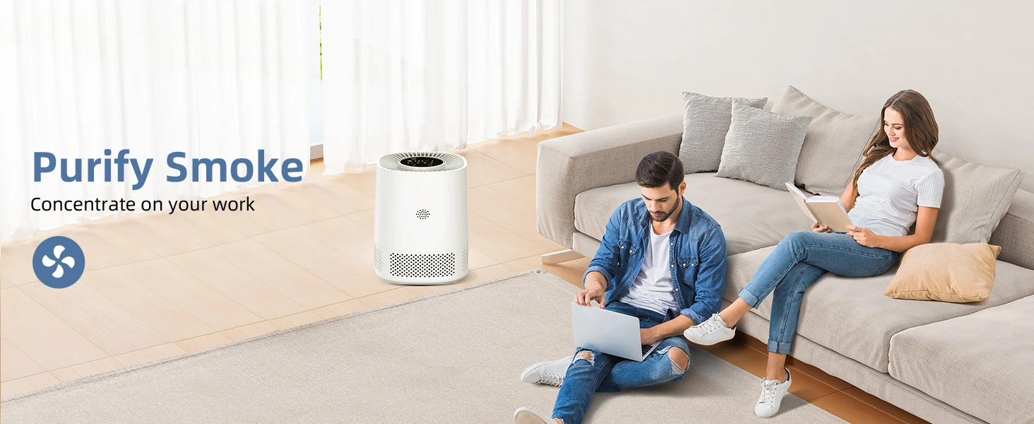 Purificador de aire en ambiente doméstico con mascotas