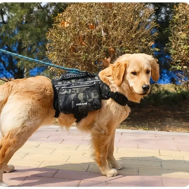 Mochila de tela Oxford para perro, bolsa táctica para perros medianos y grandes, impermeable, reflectante, para exteriores - imagen 4