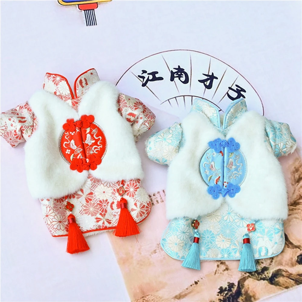 Disfraz navideño de año nuevo chino para Perro, Ropa para mascotas, traje Tang, gato, Chihuahua, Yorkie, abrigo para cachorro - imagen 2
