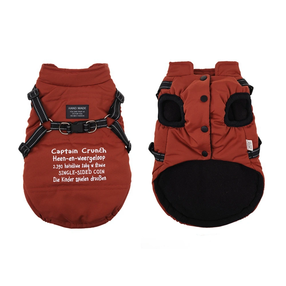Ropa de invierno para mascotas, chaqueta gruesa cálida para perros pequeños y medianos, abrigo para mascotas con arnés para cachorros, ropa para Chihuahua - imagen 2
