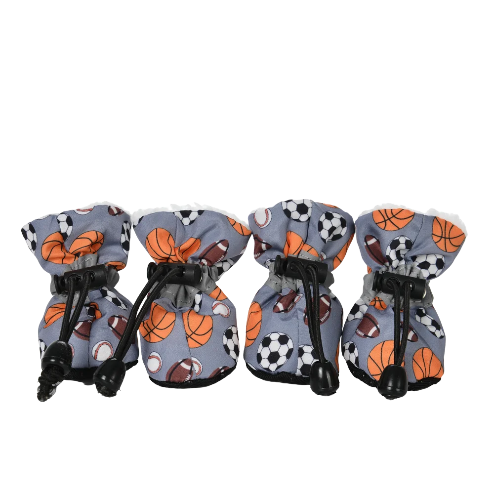 4 Uds. Zapatos de invierno para perros pequeños y medianos, botas de nieve cálidas impermeables para cachorros y mascotas, calcetines reflectantes ajustables antideslizantes para Pug - imagen 2