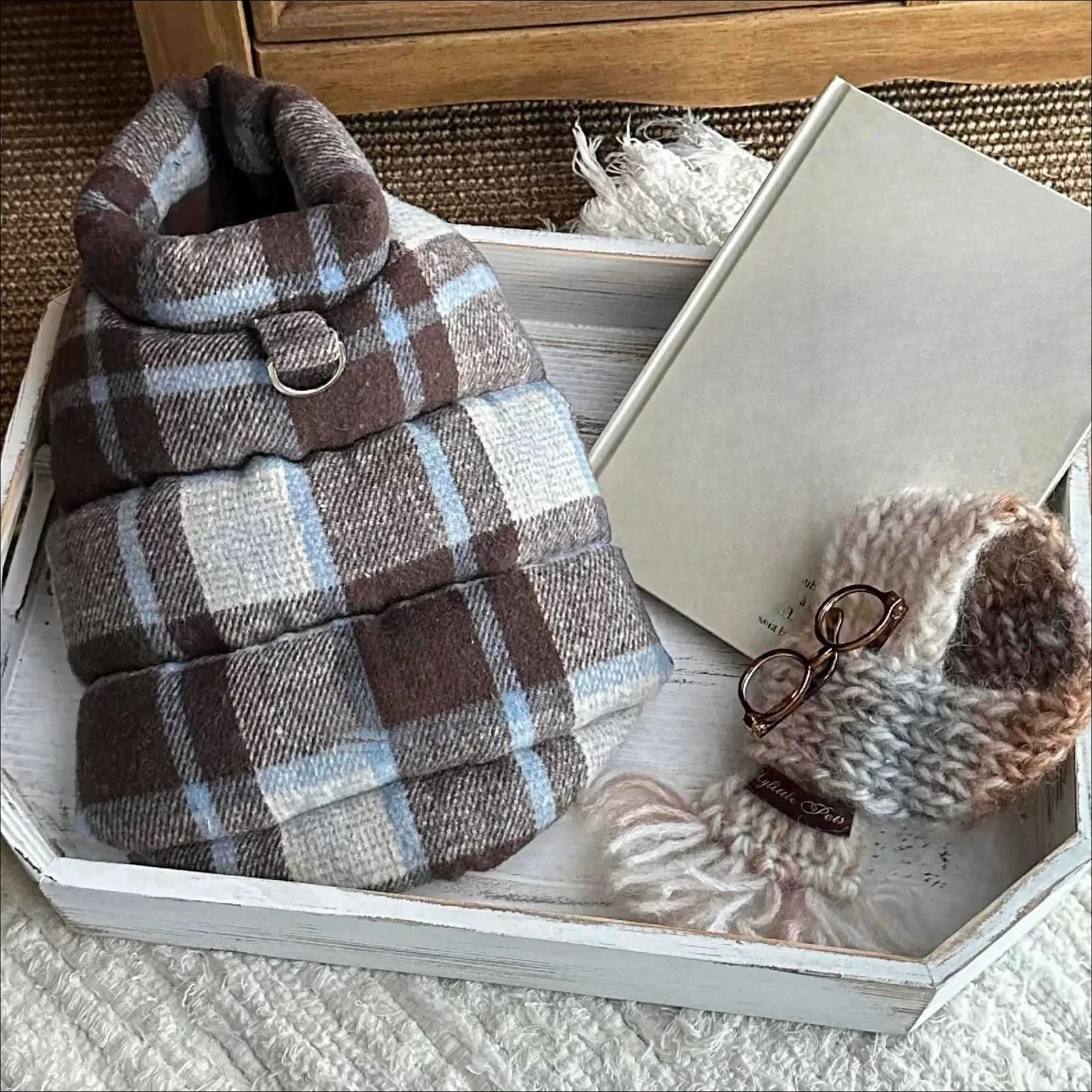 Abrigo a cuadros grueso de otoño e invierno para mascotas, chaleco cálido y cómodo, ropa navideña para perros pequeños, ropa para cachorros