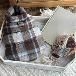 Abrigo a cuadros grueso para perros y cachorros – ropa navideña
