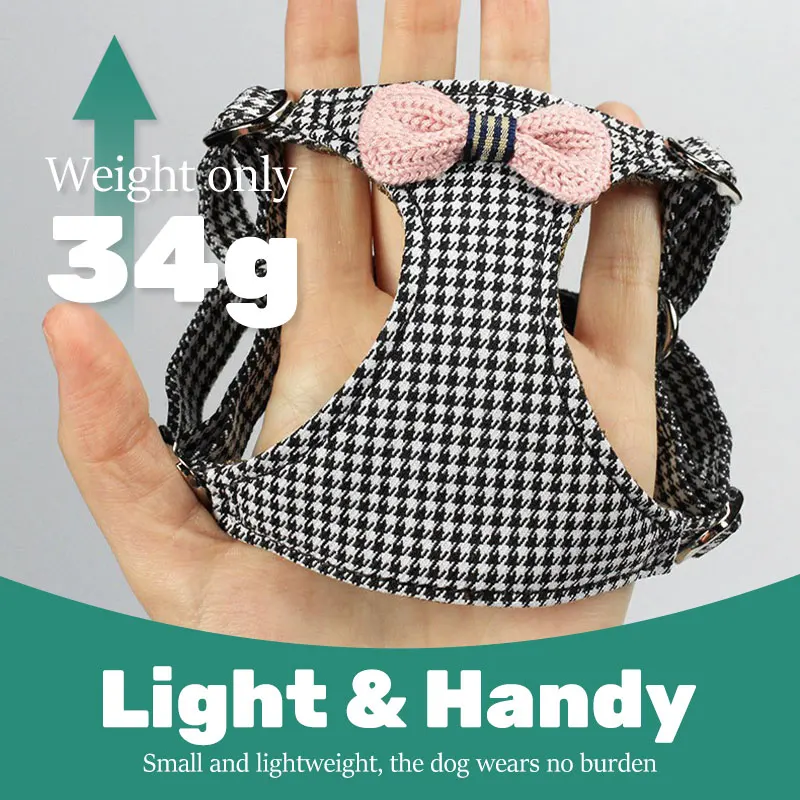 Arnés y correa con lazo para perro pequeño y mediano, chaleco suave ajustable para cachorro, cuerda de plomo de seguridad, suministros para caminar al aire libre - imagen 3