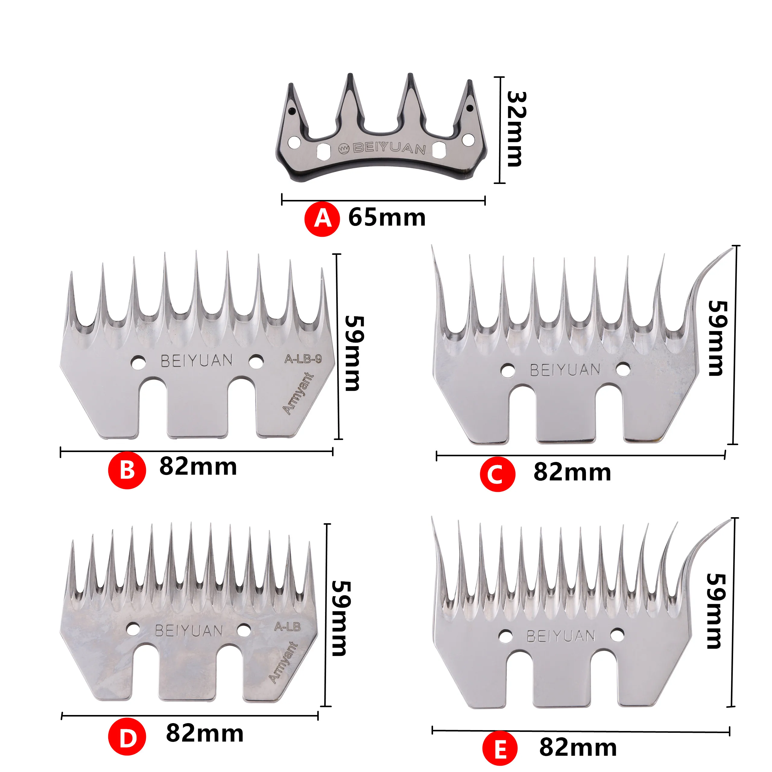 Tijeras para ovejas/cabras, cortador de peine convexo, cortadora de 4/9/13 dientes, hoja recta/curva para cortadora de ovejas, tijeras - imagen 3