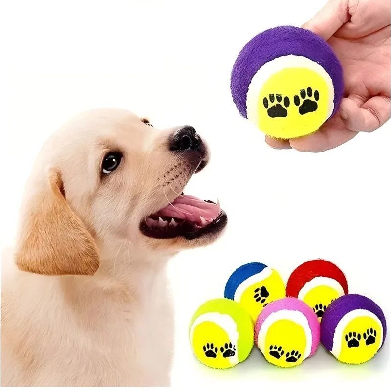 Lanzador de tenis para perros, pelota especial de 5cm, máquina de lanzamiento de tenis profesional elástica para perros, juguete portátil solo la pelota sin máquina