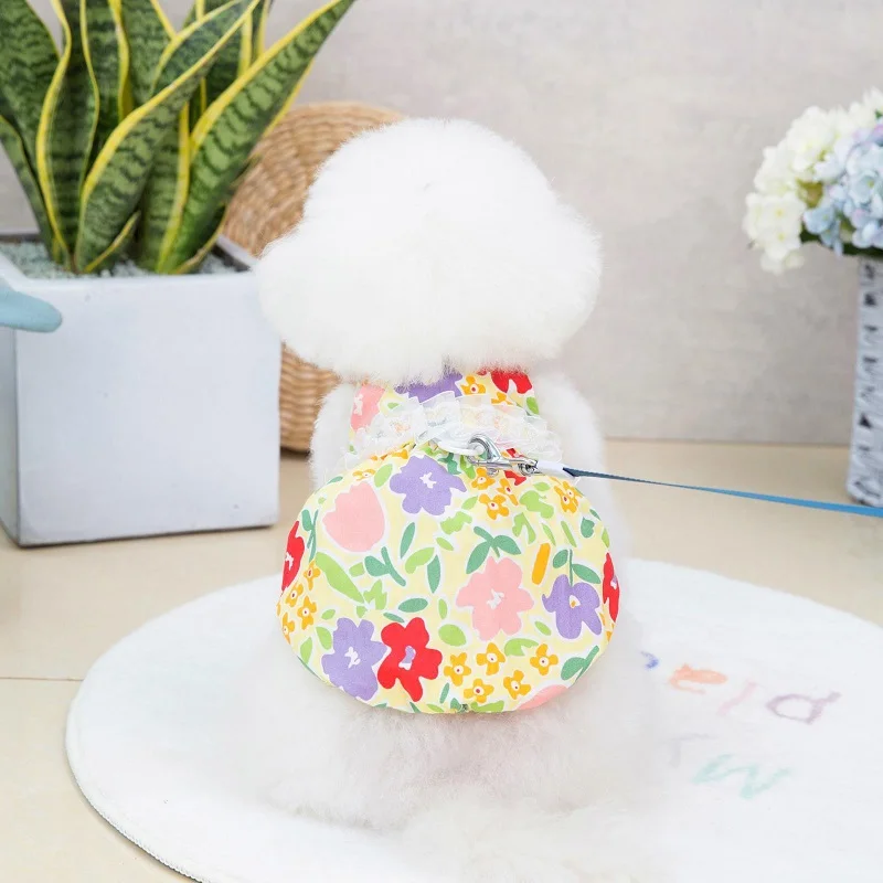 Vestido floral, falda con tirantes de verano para perros y gatos - imagen 2