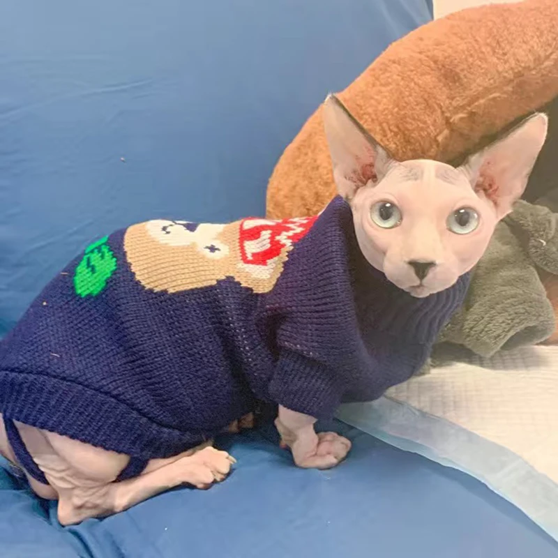 Suéter clásico para gatos siameses, ropa cálida de invierno para mascotas, suéteres para gatos, Gotas, Kadi, Sphynx, ropa para perros, disfraz para mascotas - imagen 3