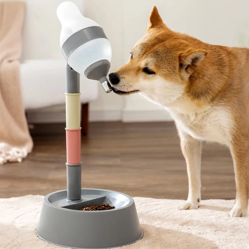 Comedero automático para mascotas, cuenco de comida con dispensador de agua, altura ajustable, soporte elevado para beber, suministros para mascotas - imagen 2