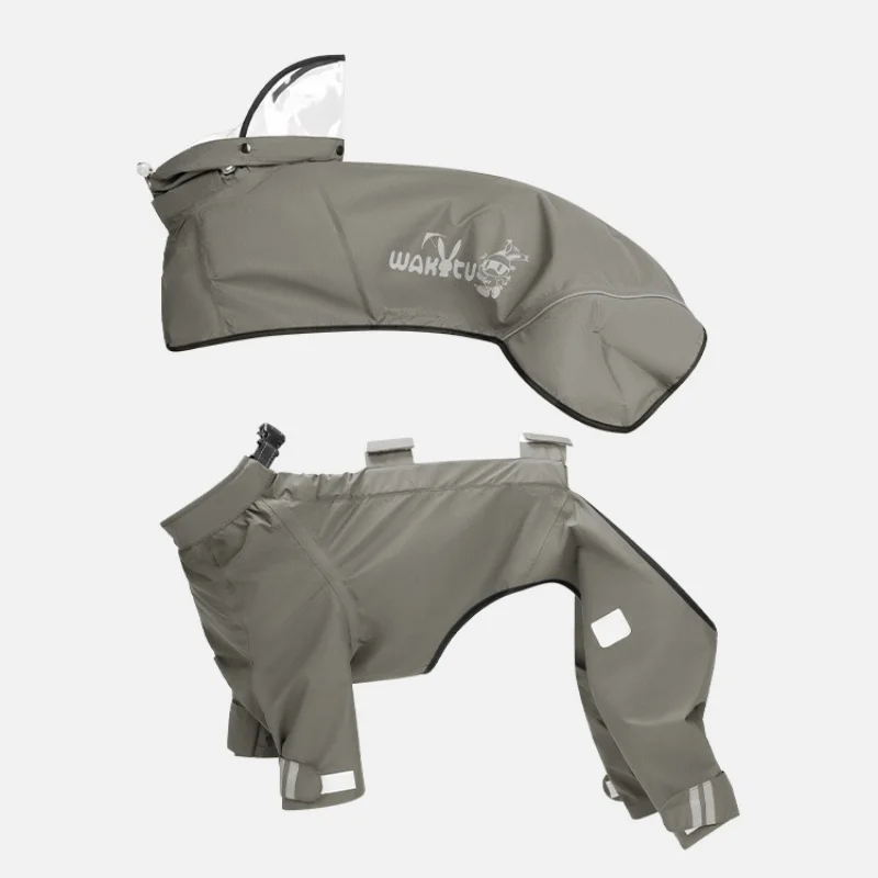 Chubasquero reflectante con capucha para perros, Poncho dividido con capucha, ropa impermeable para la lluvia para mascotas, impermeable ligero para perros medianos y grandes, 2 uds. - imagen 4