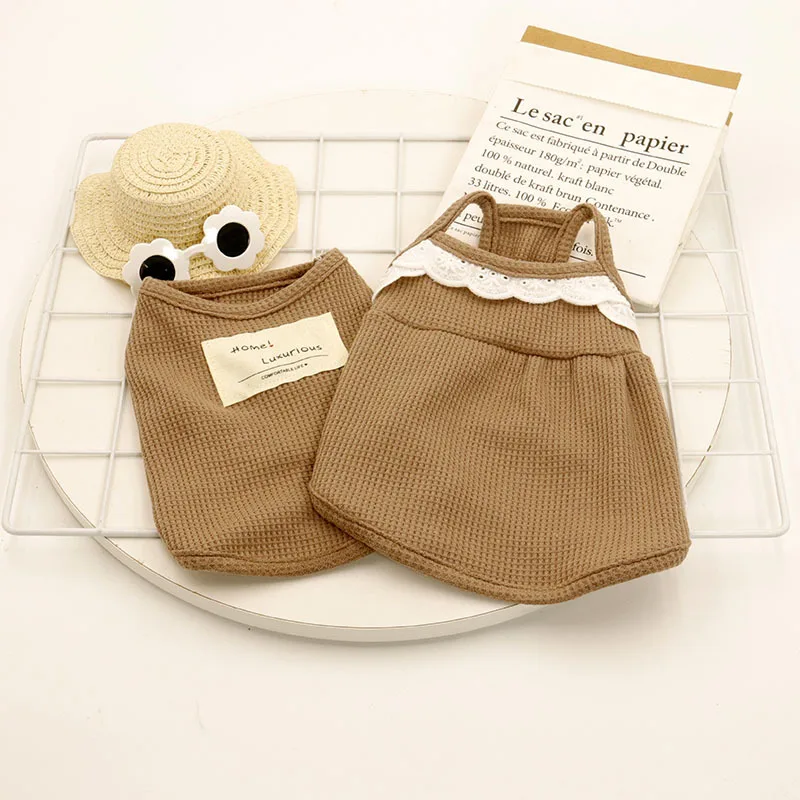 Chaleco con tirantes para mascotas, ropa para perros y gatos, Vestido con tirantes para pareja, ropa de diseño para perros pequeños, primavera y verano