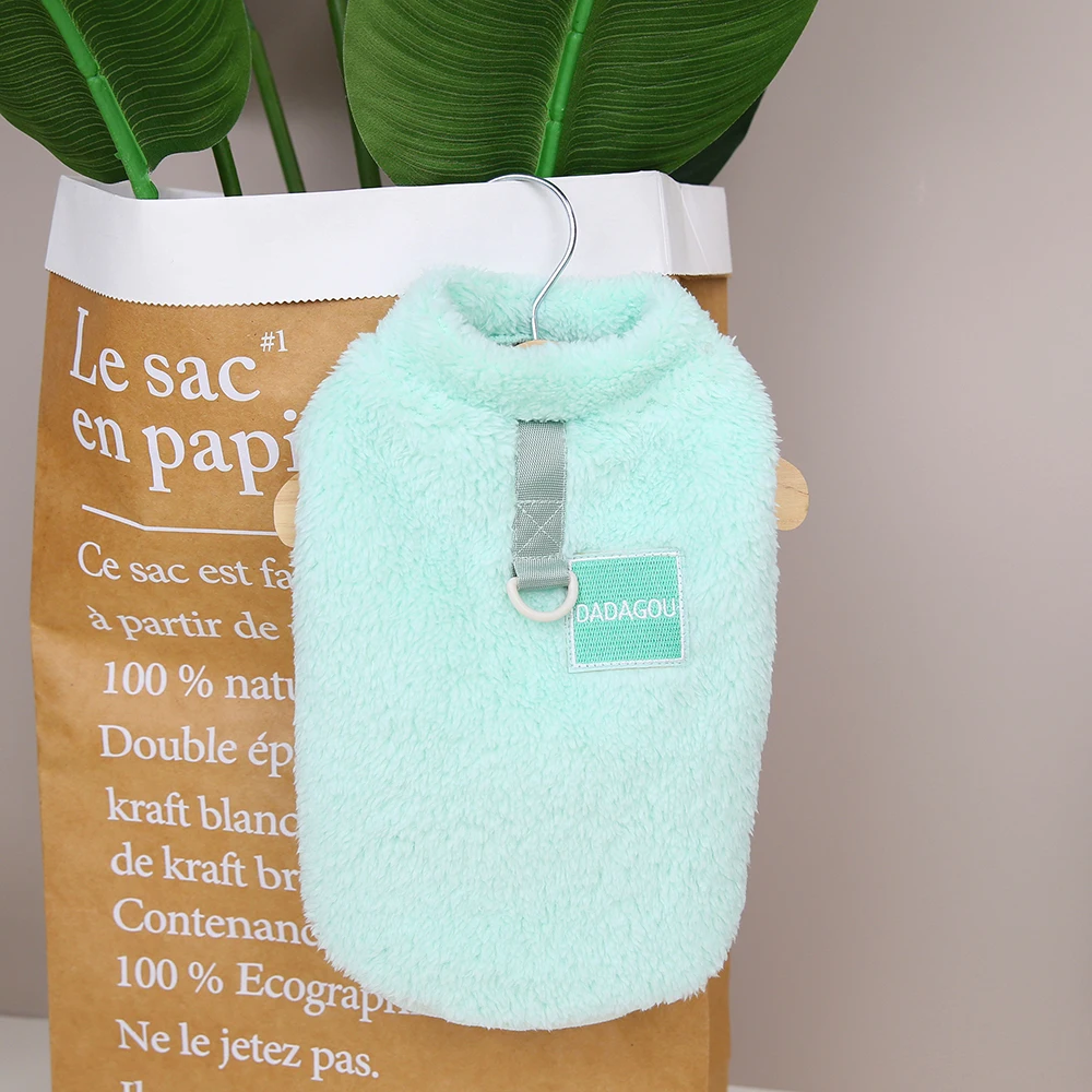 Ropa cálida para mascotas, chaleco de lana de Coral suave para perro, abrigo largo de piel para gato, suéter para Chihuahua, Yorkie Terrier, Shih Tzu, traje para mascotas - imagen 4