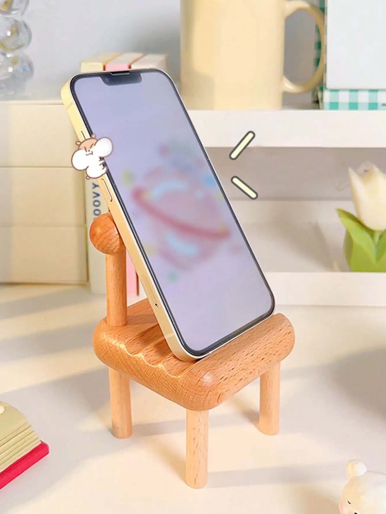 Soporte madera teléfono y tablet - Accesorio para dueños de mascotas - imagen 2