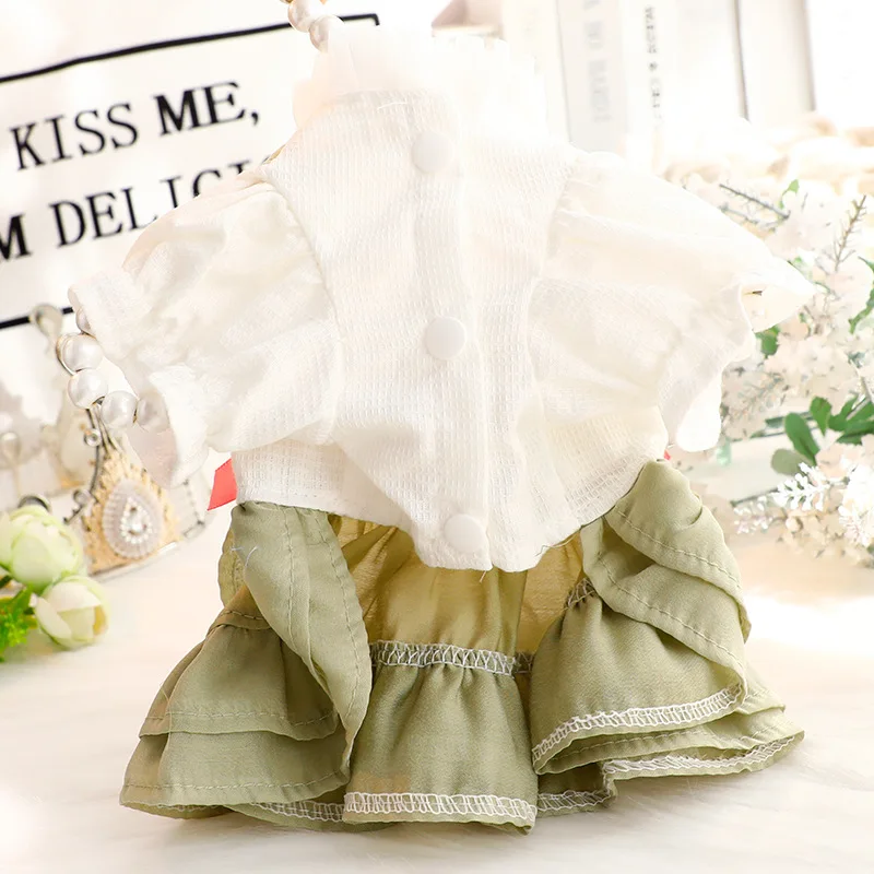 Vestido para mascotas de primavera y verano, ropa fina y transpirable para perros, vestido estilo Lolita con pastel de cereza para perros pequeños y gatos - imagen 4