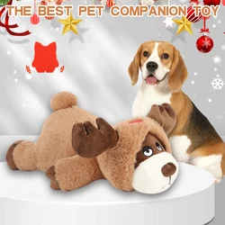 Navidad Reno Oso Perro Heartbeat Toy Perro Heartbeat Toy con mecanismo de latido del corazón incorporado para calmar la ansiedad del cachorro