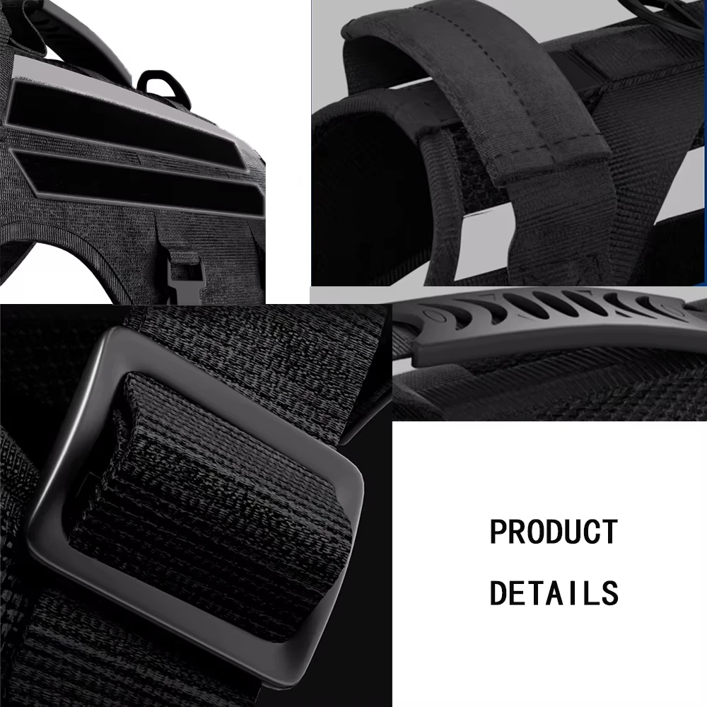 Arnés táctico para perros grandes/medianos, chaleco reflectante ligero ajustable para perros de servicio militar para entrenamiento y aventura - imagen 3