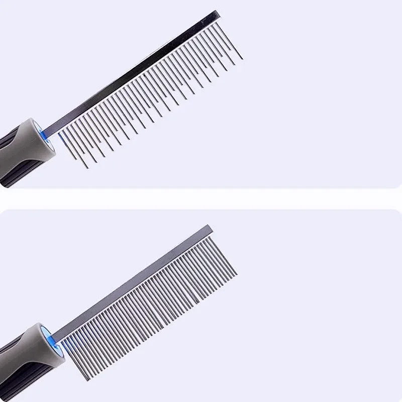 Peine para perros, removedor de pelo para mascotas, cepillo de pelo de acero inoxidable para perros, peines con mango cómodo para perros, cepillo de aseo, peine, suministros para mascotas - imagen 4