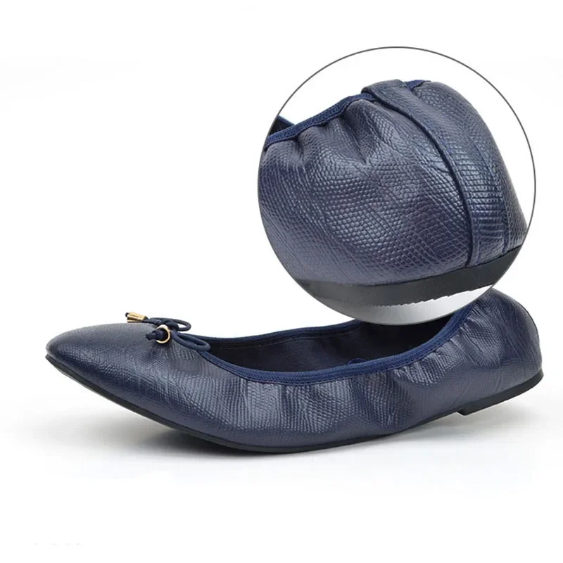 Women Leather Breathable Ladies Comfortable Ballet Flats Fashion Slip on Shallow Loafers Office Flat Boat Shoes - imagen 3