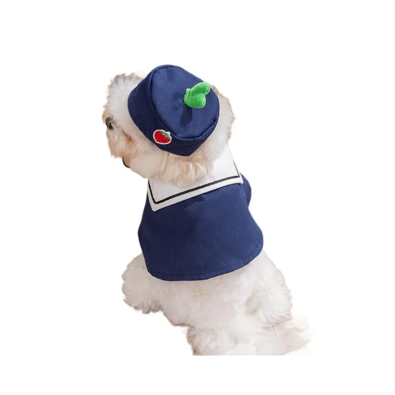 Capa marinero azul con gorro – disfraz para perro Bichón Pomerania - imagen 2