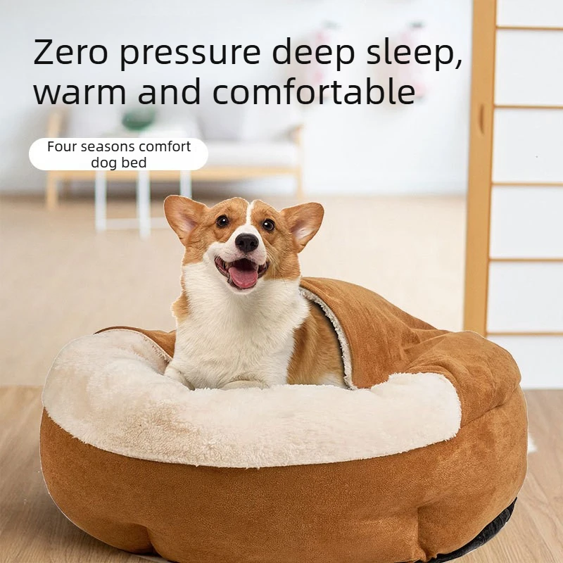 Cama nido semicerrada para gatos y perros – Térmica invernal - imagen 4