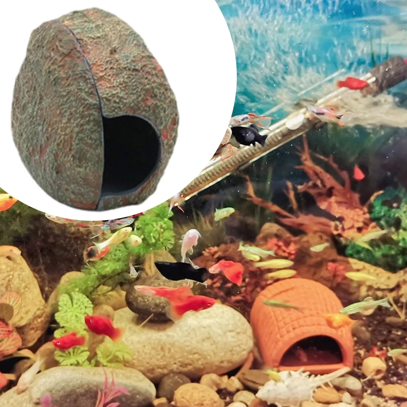 Aquarium Cave Fish Tank Hideout Creative Accessories Hideaway Resin Aquarium Decoration for Betta Small Fish - imagen 4