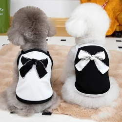 Pajarita gigante de algodón para perros, ropa para uso diario, chaleco liso de verano para gatos, ropa ligera para cachorros pequeños de Bulldog Francés