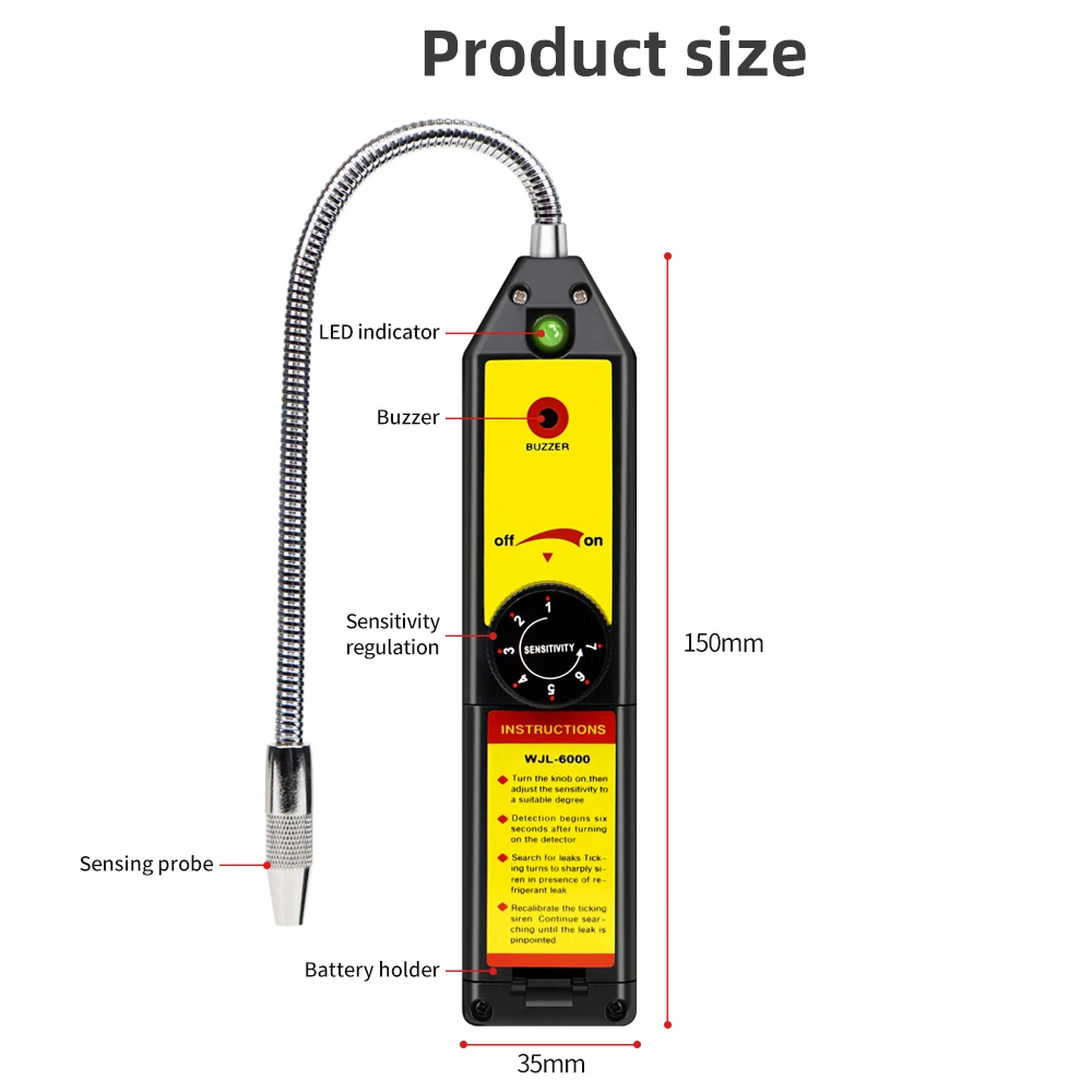 Detector de fugas halógenas inteligente R22a R4047A MP39 Detector de Gas analizador de Gas freón Detector de fugas de refrigerante de Gas halógeno aire acondicionado - imagen 5